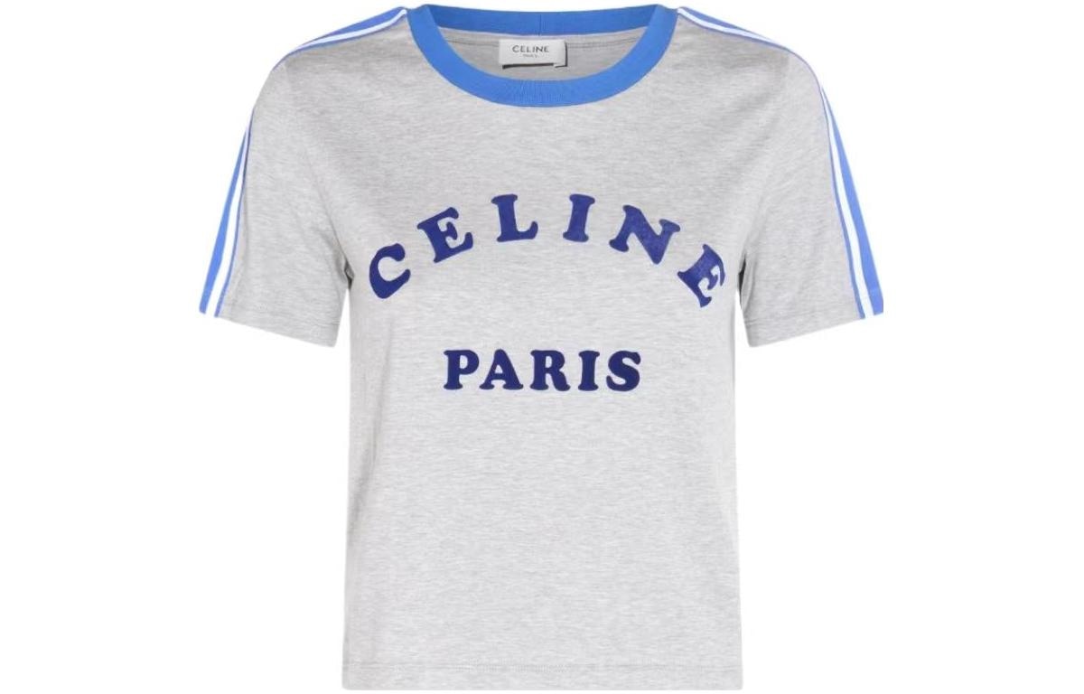 CELINE Logo T-Shirt Light Blue