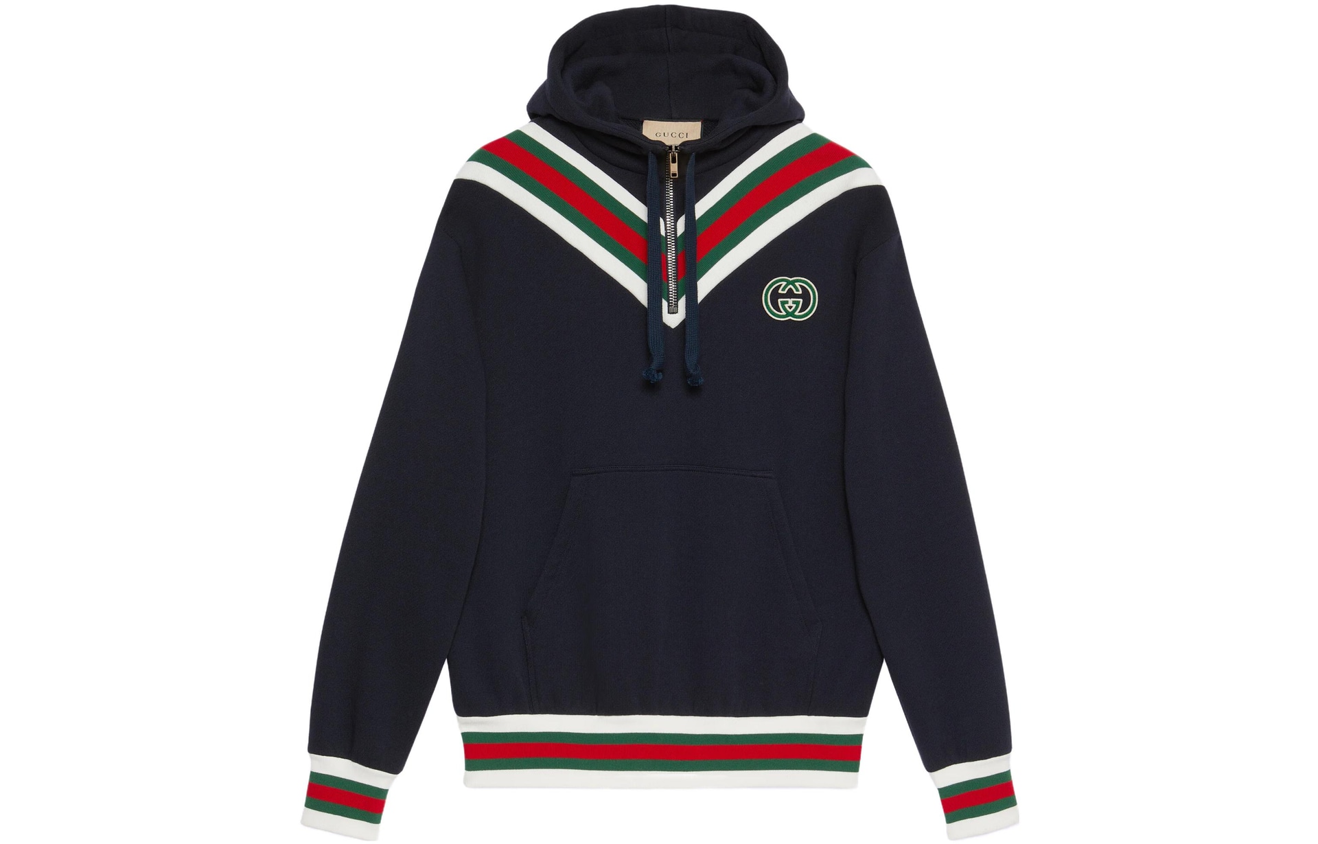 Gucci SS23 Striped Logo Hoodie Navy — фото 6