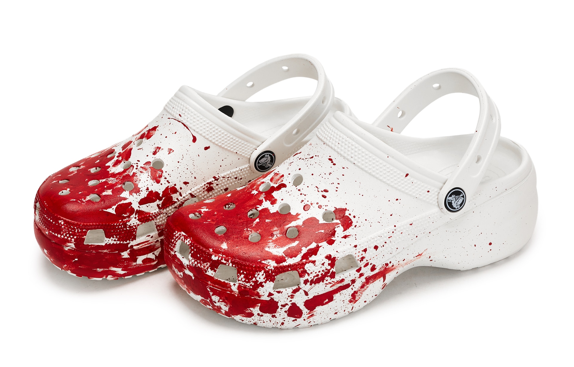 Crocs Classic Platform Clog White Red — фото 10