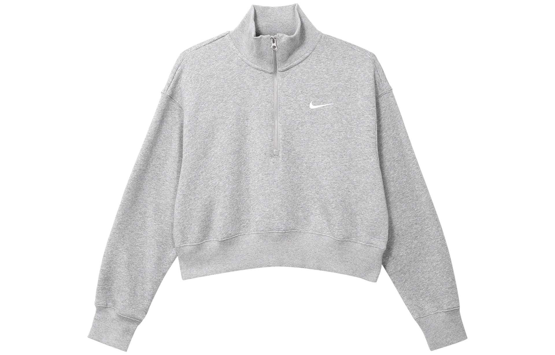 Nike Polo Shirt Half-Zip Long Sleeve Gray