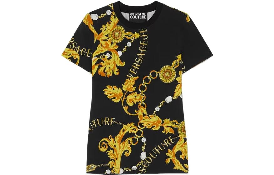 VERSACE JEANS COUTURE Versace Chain Print Crewneck T-Shirt