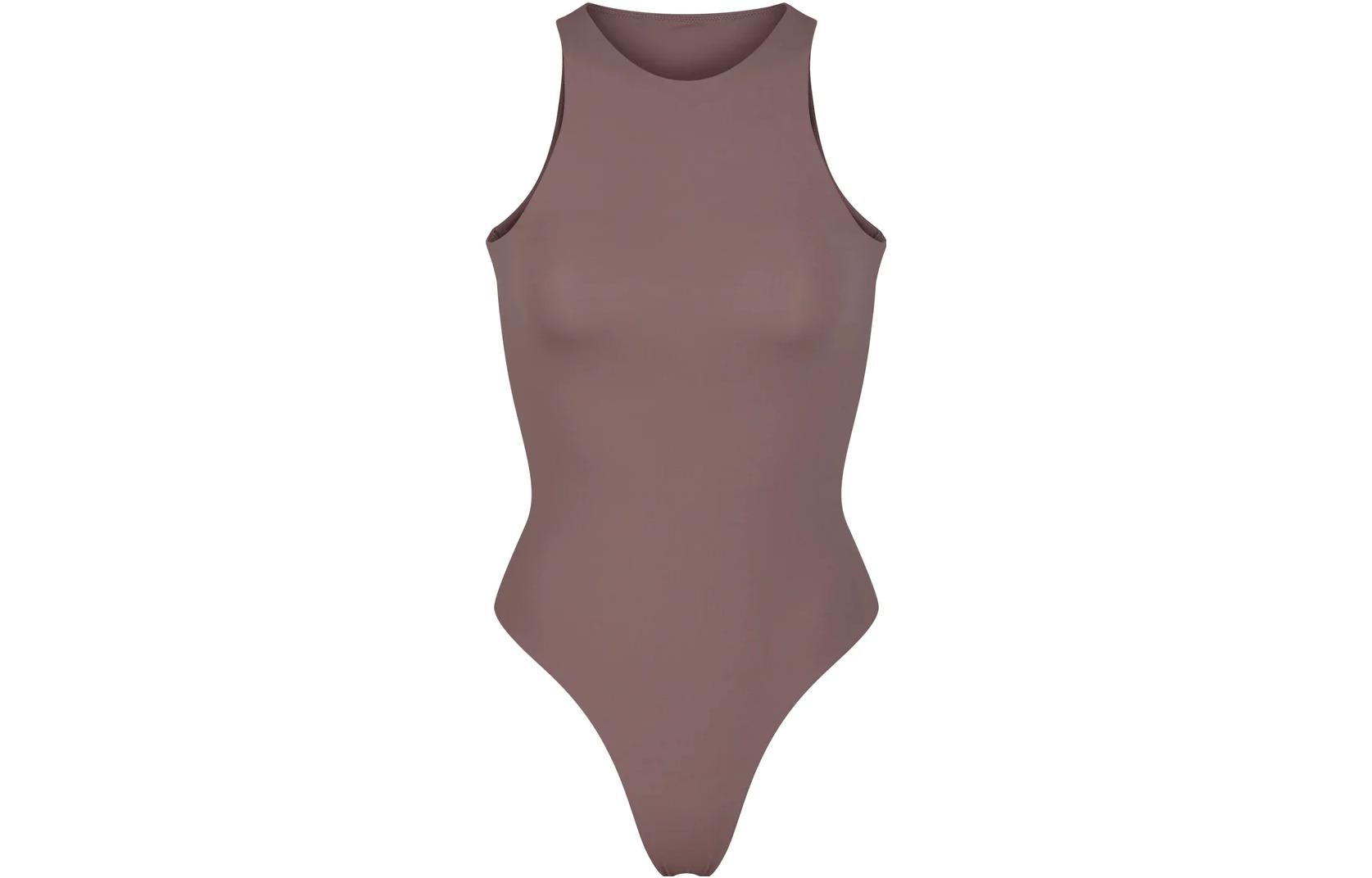 Skims Fits Everybody High Neck Bodysuit Umber