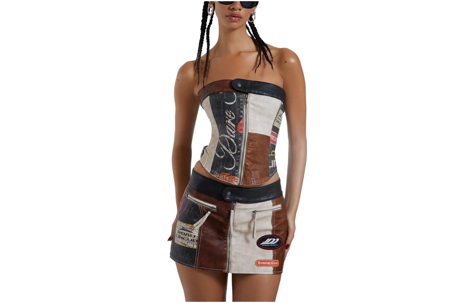 Jaded London Vegan Leather Corset Black