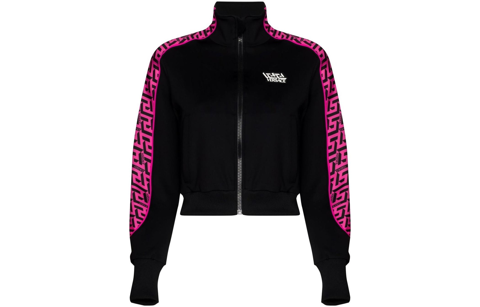 VERSACE/范思哲 Versace SS22 Greek Key Zip Hoodie Black