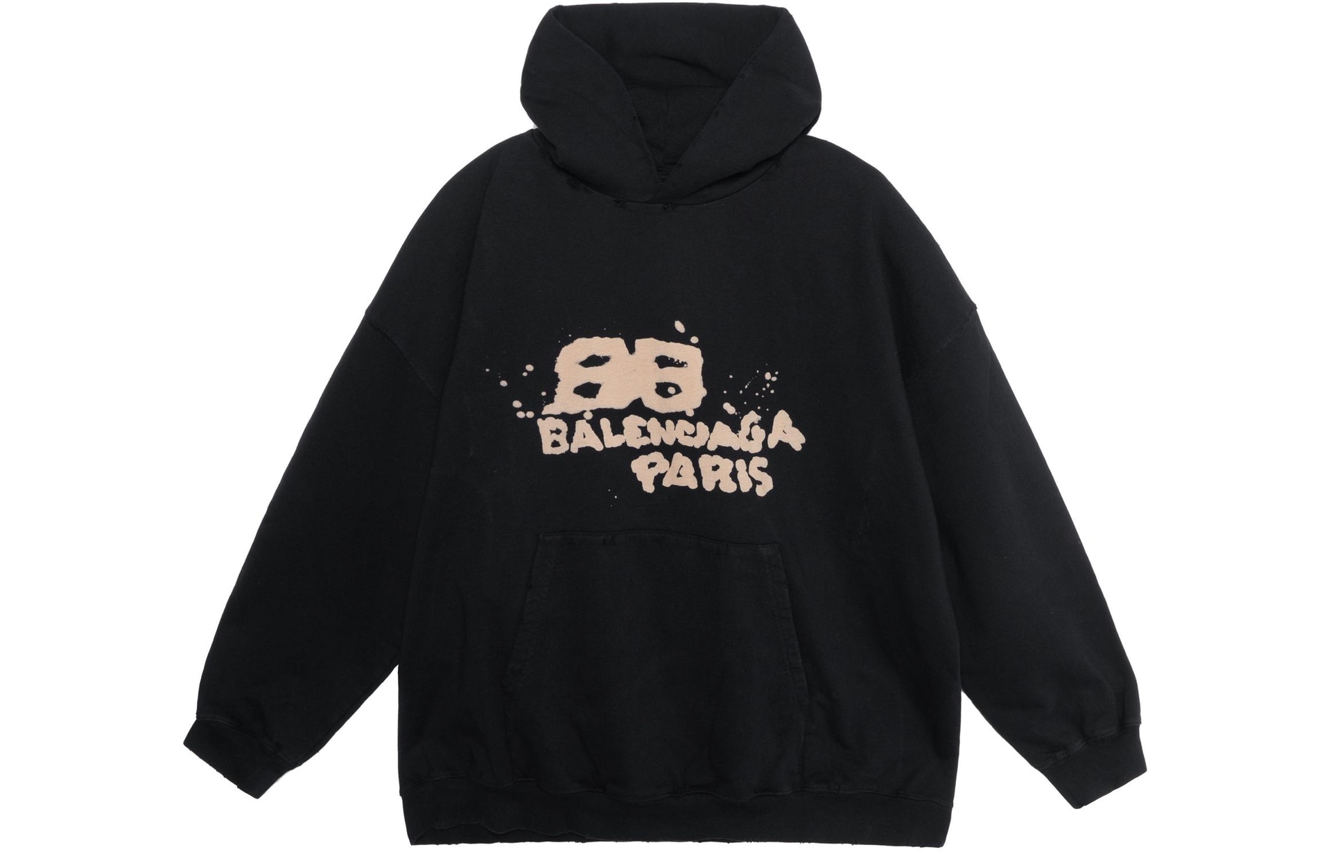 Balenciaga Logo Print Hoodie Black