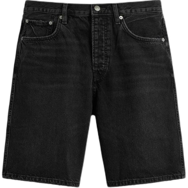 ZARA Straight Wash Denim Shorts Carbon