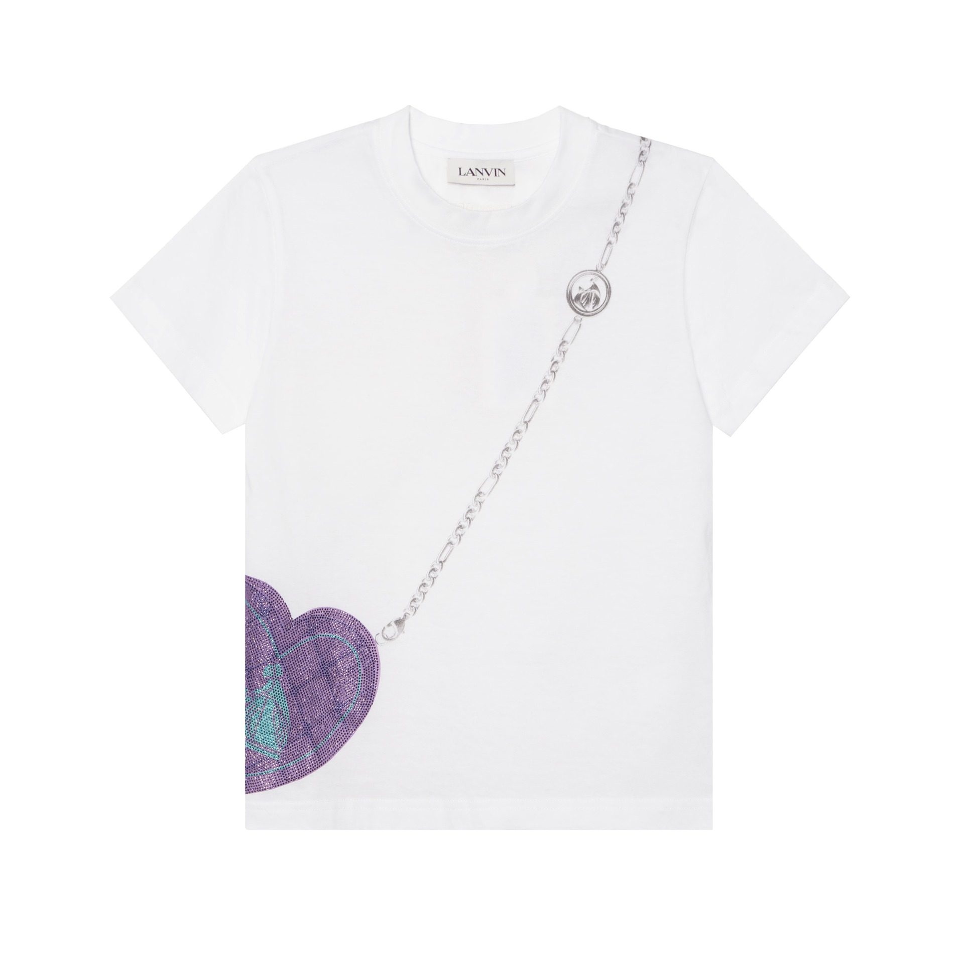 Lanvin/浪凡 Lanvin Heart Pattern Crewneck T-Shirt White