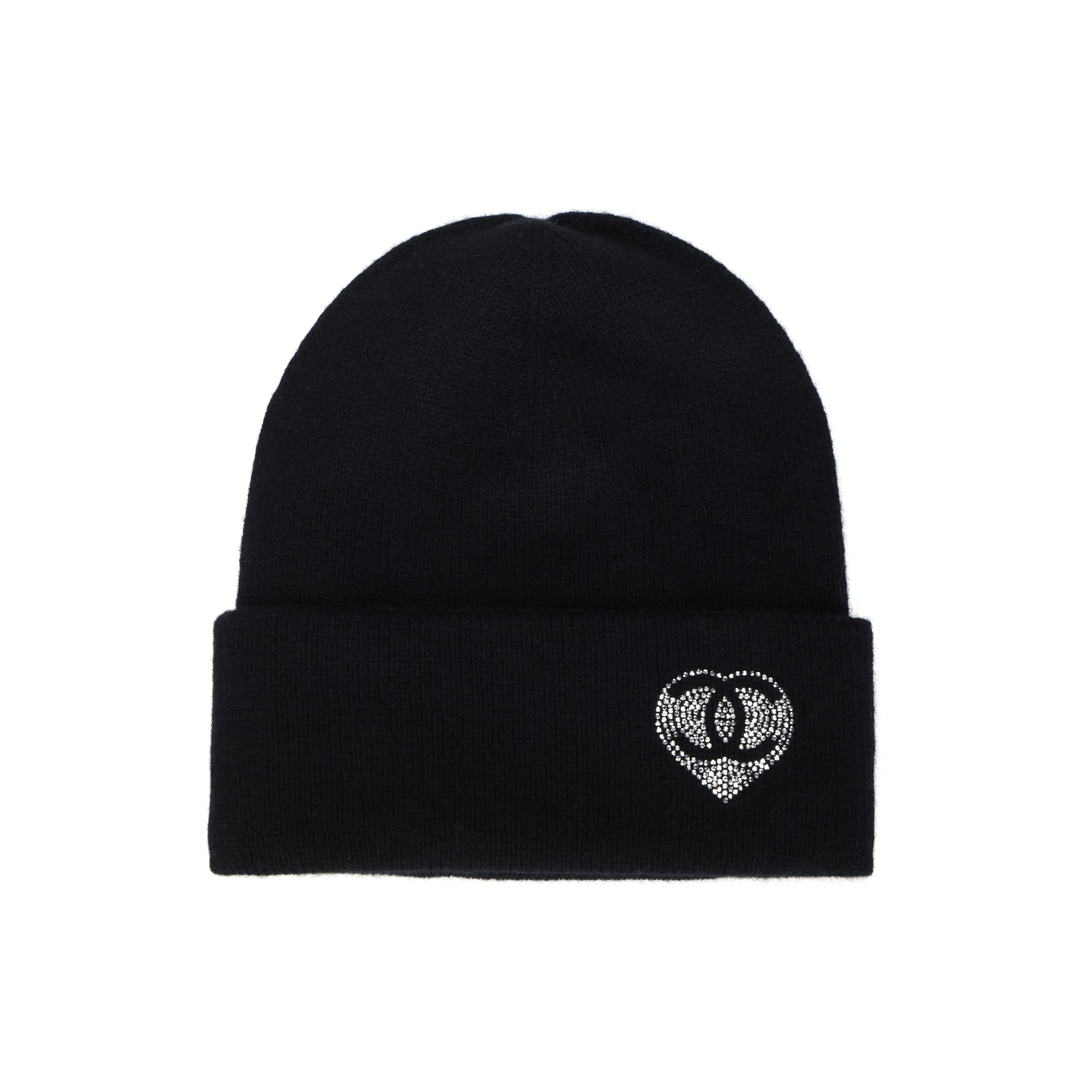 CHANEL Logo Cashmere Beanie Black