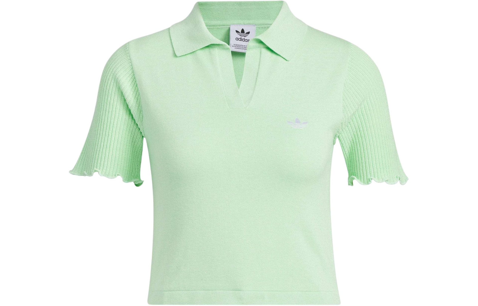 Adidas Knit Polo Shirt Light Green