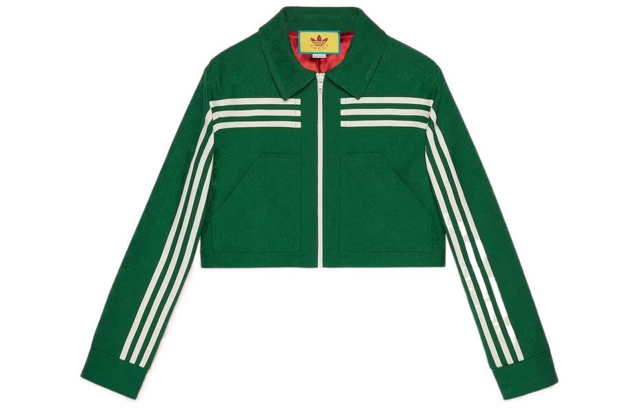 GUCCI/古驰 Gucci x adidas Striped Jacquard Jacket Green