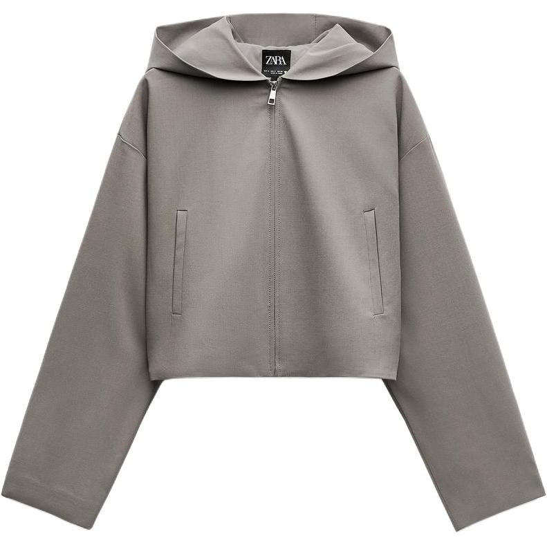 ZARA Trf Hooded Jacket Brown