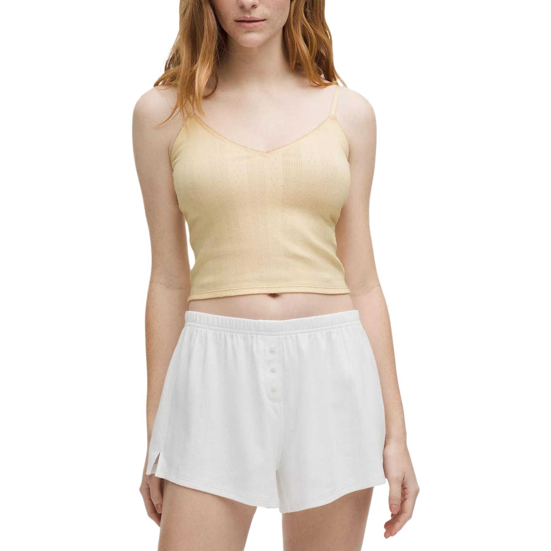 Lululemon Cropped Cotton Pointelle Cami Tank Top