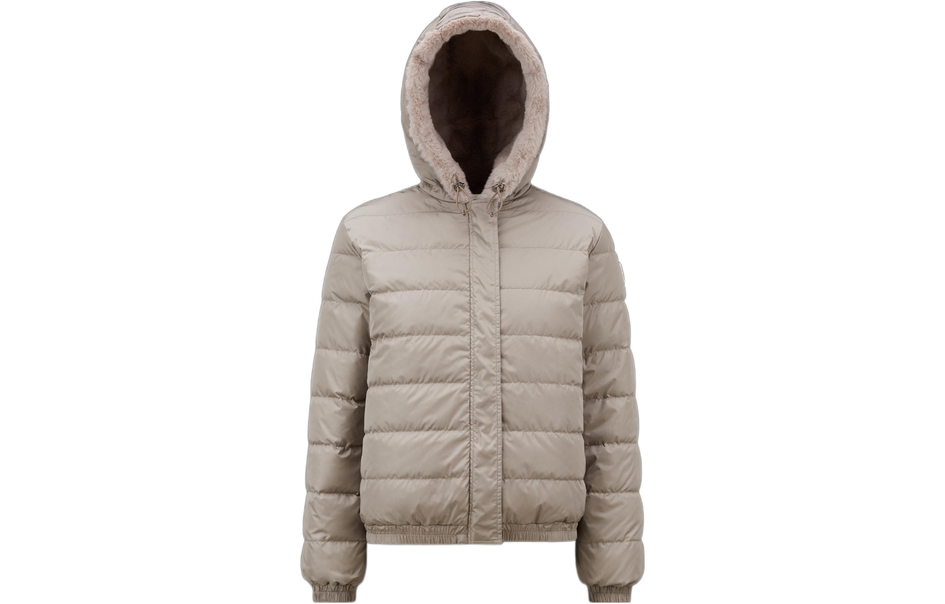 Moncler FW22 Quilted Reversible Hoodie Down Jacket Beige