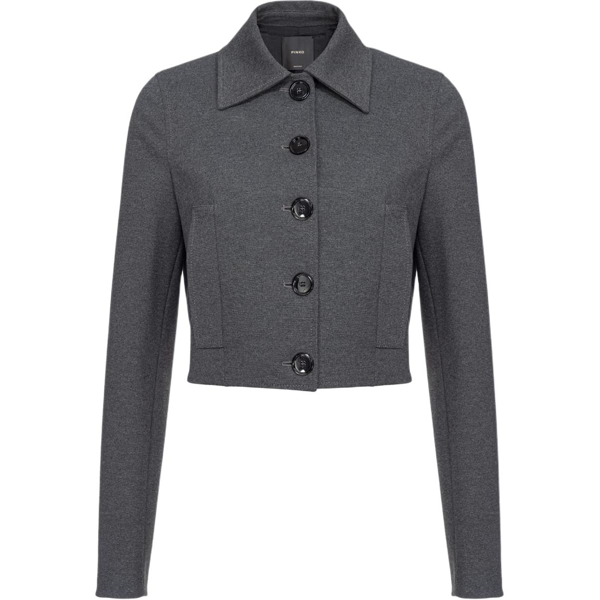 Pinko SS24 Solid Single-Breasted Jacket Gray — фото 1