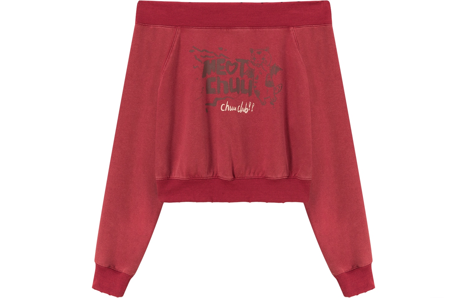CHUU Cartoon Letter Print Pullover