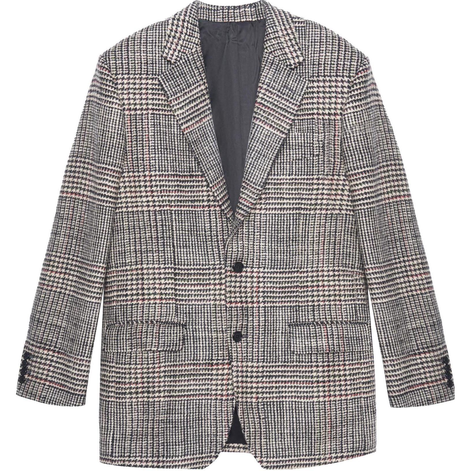 CELINE FW22 Plaid Blazer Gray