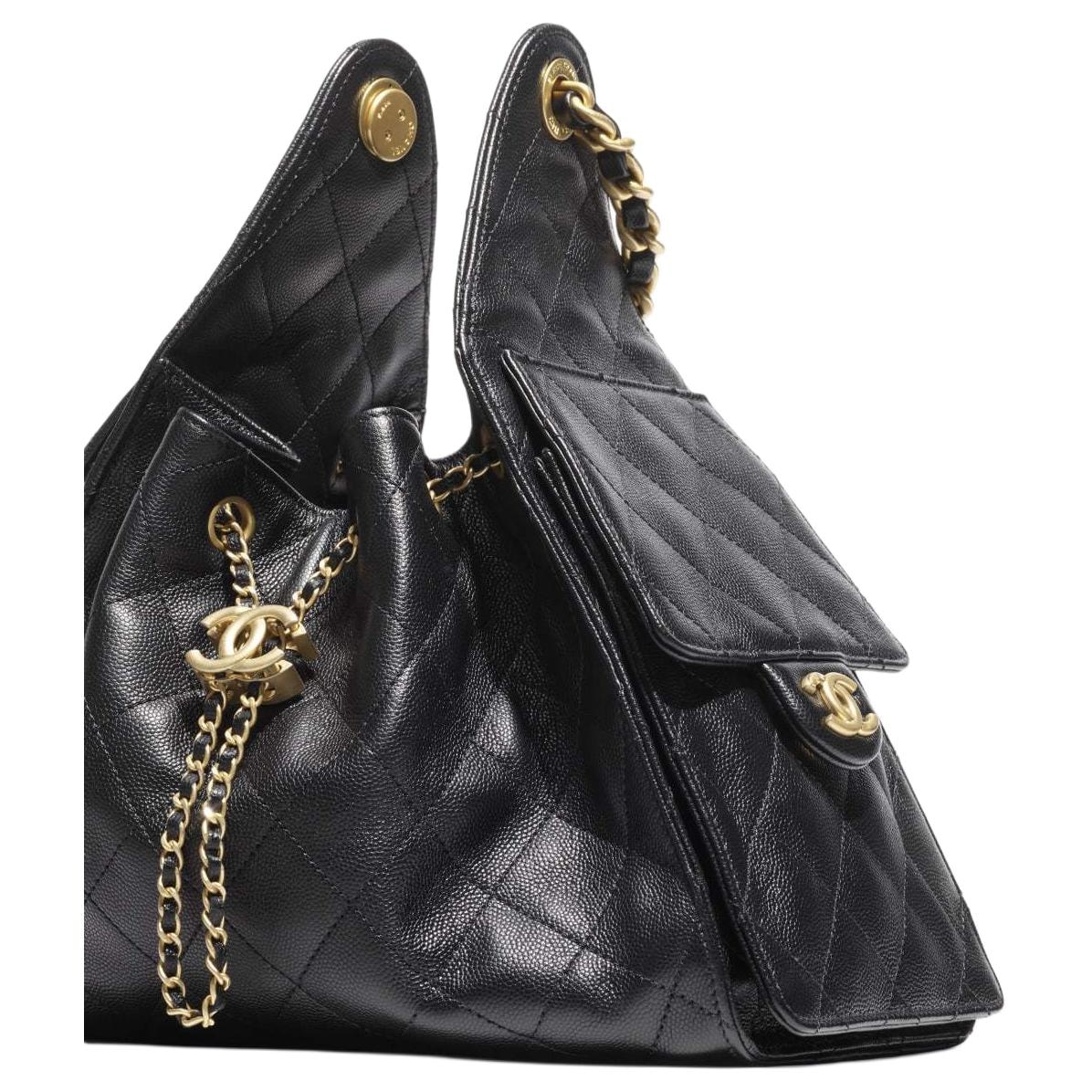 Chanel 25P Classic Logo Shoulder Bag Small Black — фото 4