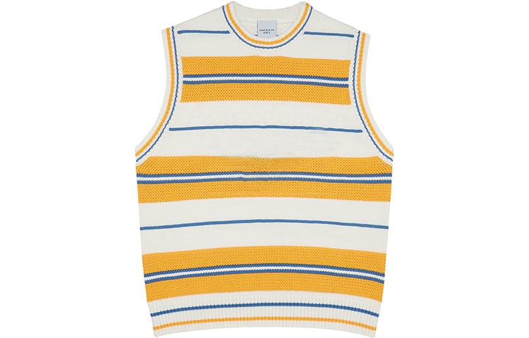 acme de la vie ADLV Striped Logo Knit Vest Yellow