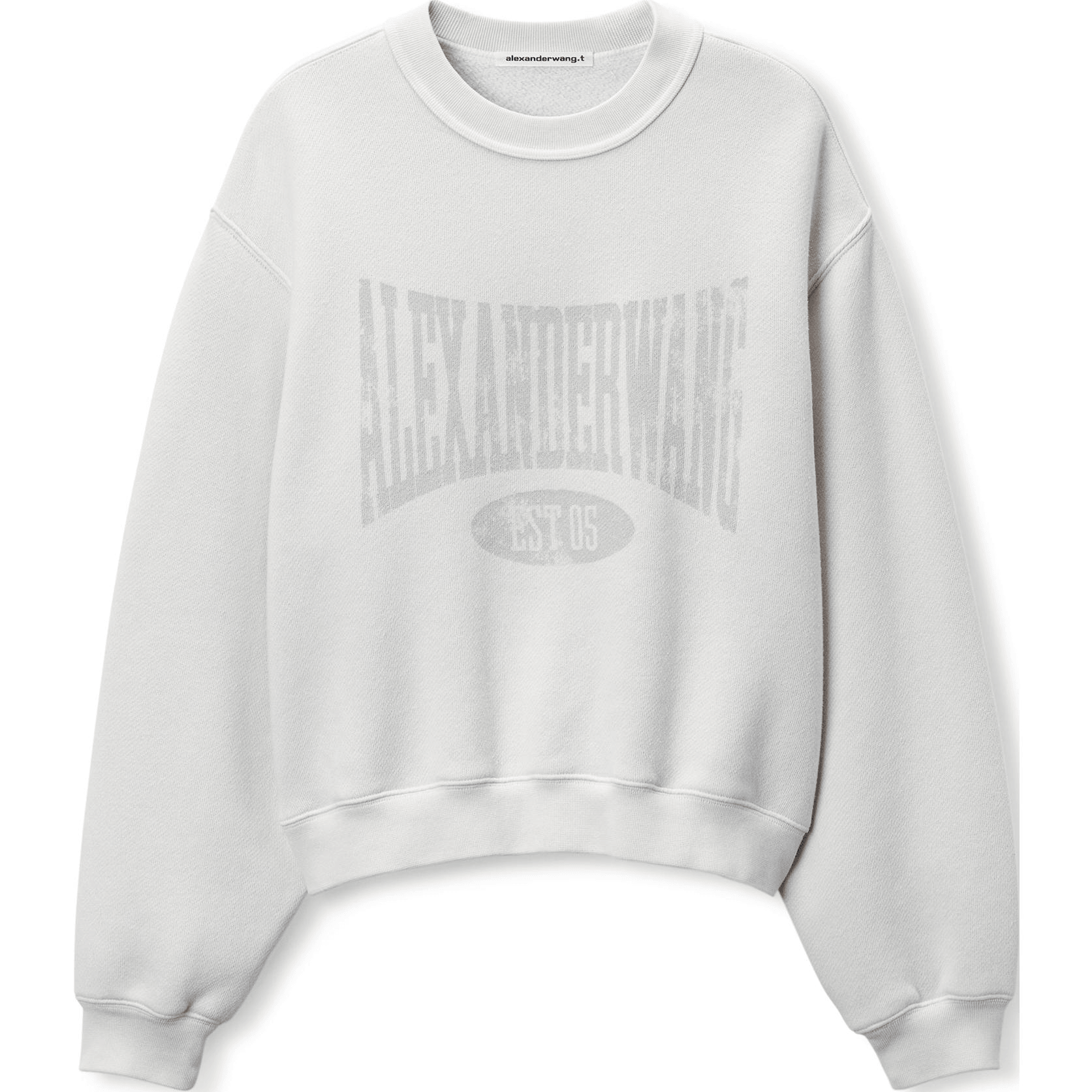 Alexander Wang SS25 Distressed Logo Sweatshirt Off-White
