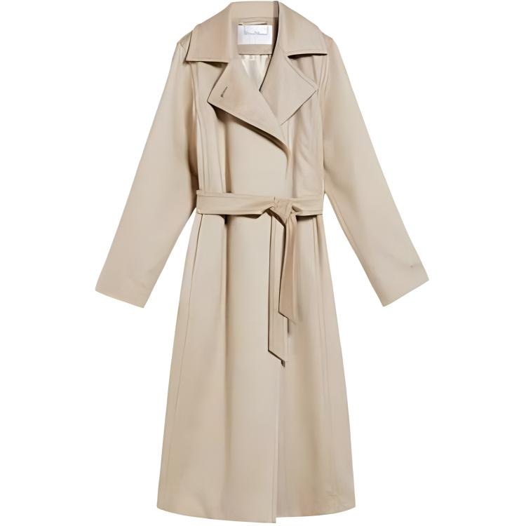 MaxMara Belted Mid-Length Coat Beige