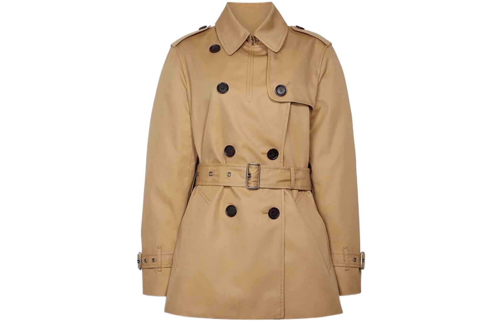 COACH/蔻驰 COACH Double-Breasted Trench Coat Khaki