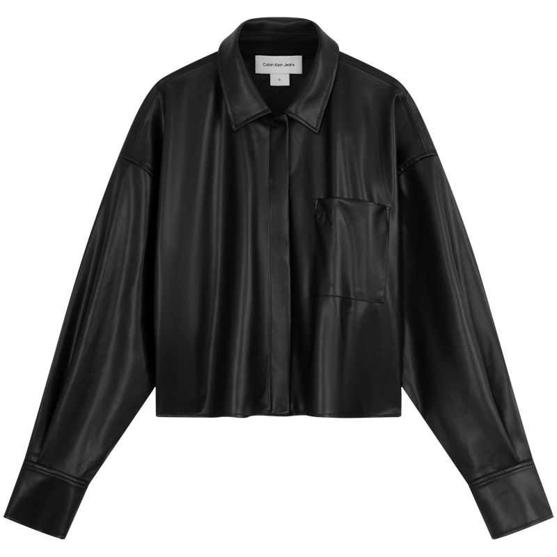 Calvin Klein Cropped Biker Jacket Black