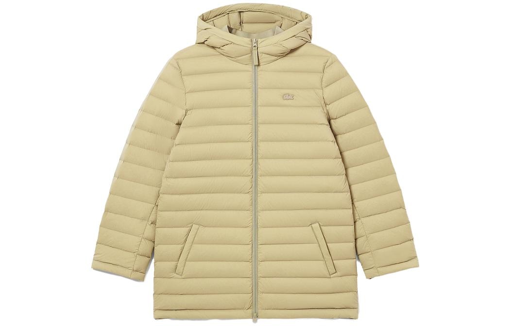 Lacoste Hooded Zip Cotton Jacket Camel