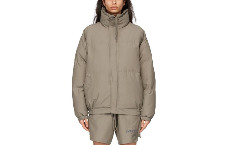 Fear of God Essentials Nylon Puffer Jacket Cement