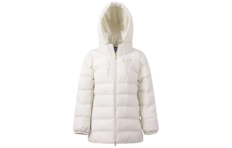 EMPORIO ARMANI/阿玛尼 Emporio Armani EA7 Hoodie Zip Cotton Jacket Moonlight Beige