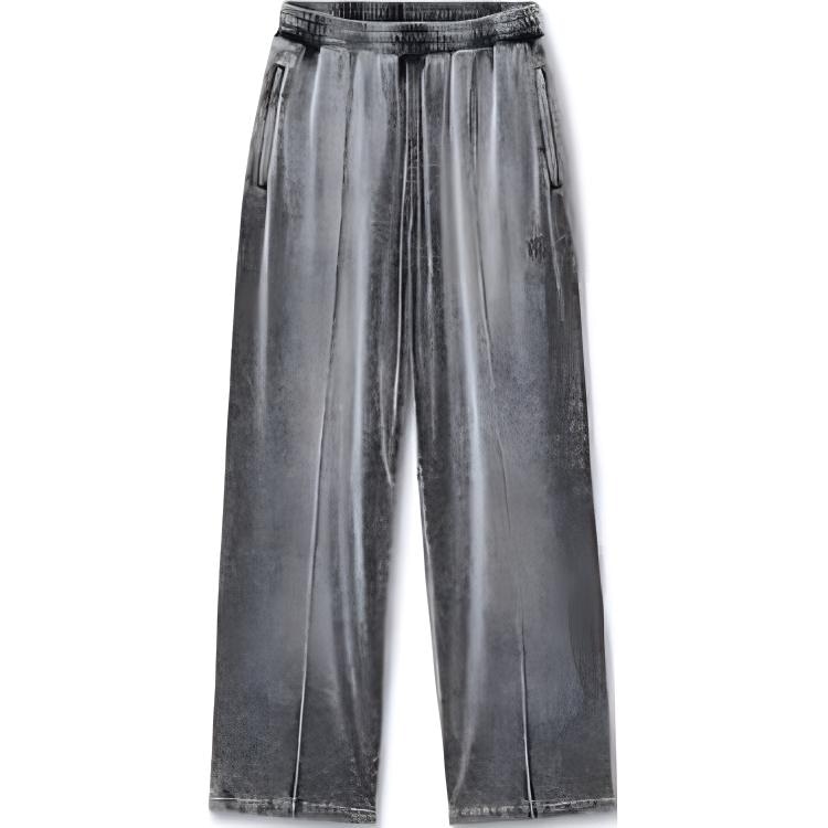 Alexander Wang FW24 Gradient Velvet Logo Joggers Gray White
