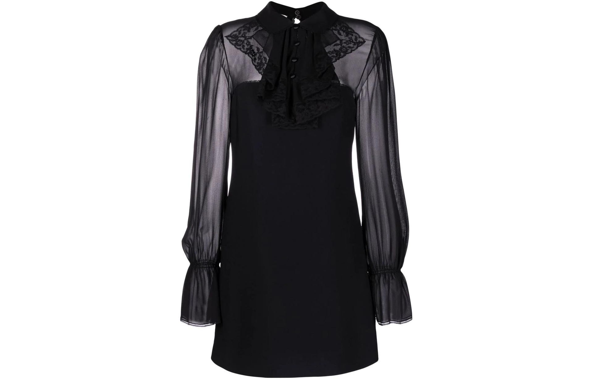 Miu Miu FW22 Sheer Lace Dress Black