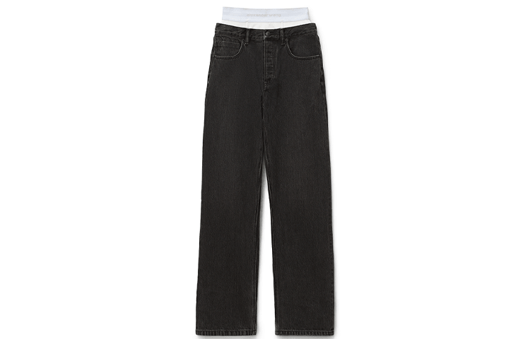 Alexander Wang SS22 Patchwork Straight Leg Jeans Gray