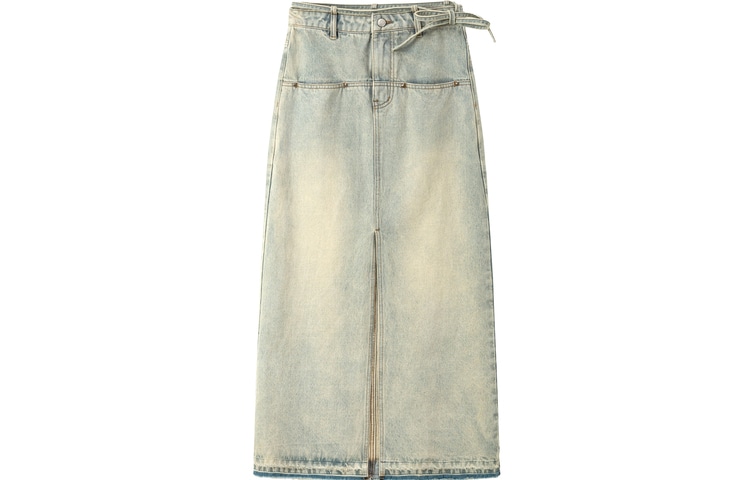 CHUU Denim Maxi Skirt Light Blue