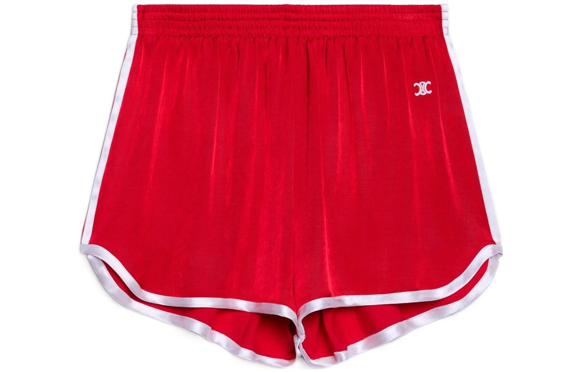 CELINE Satin Shorts Red