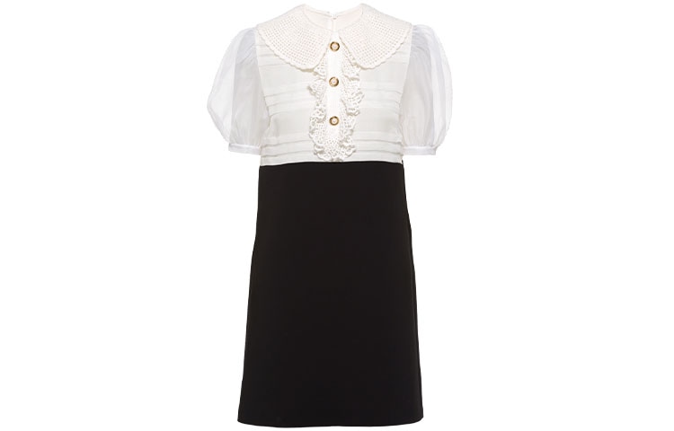 MIU MIU FW21 Satin Dress Black White