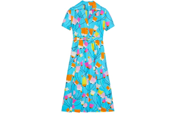 Gucci Tulip Print Dress Blue — фото 6