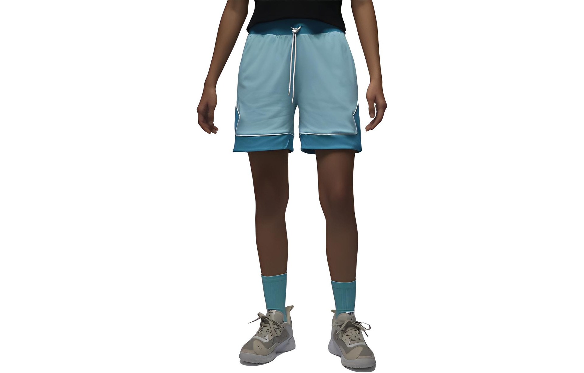 Jordan High-Waisted Drawstring Shorts Light Blue