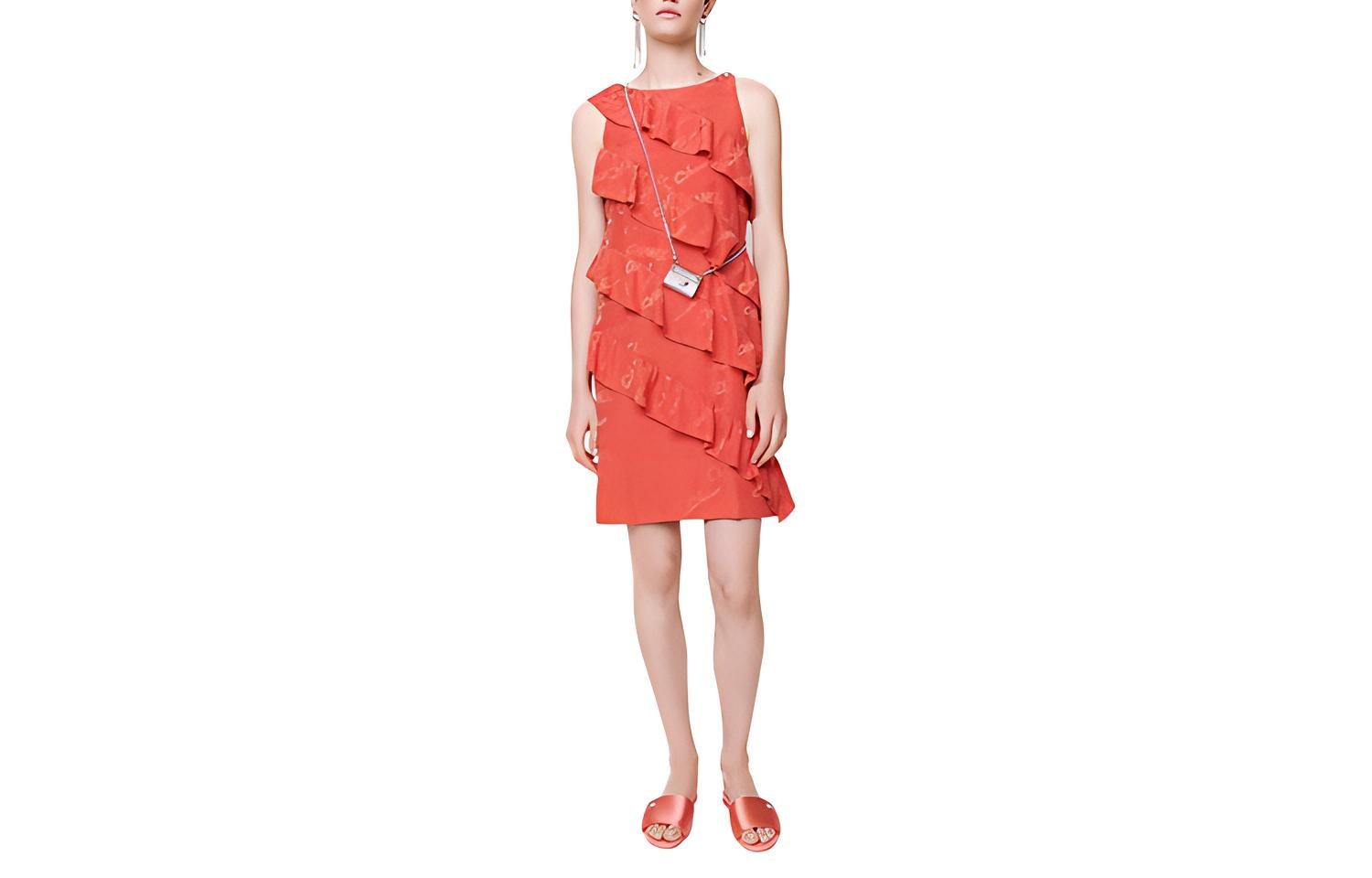 CHANEL SS22 Silk Jacquard Dress Red