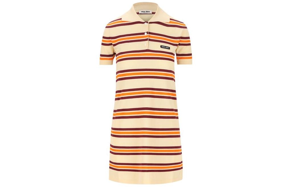 Miu Miu Striped Logo Dress