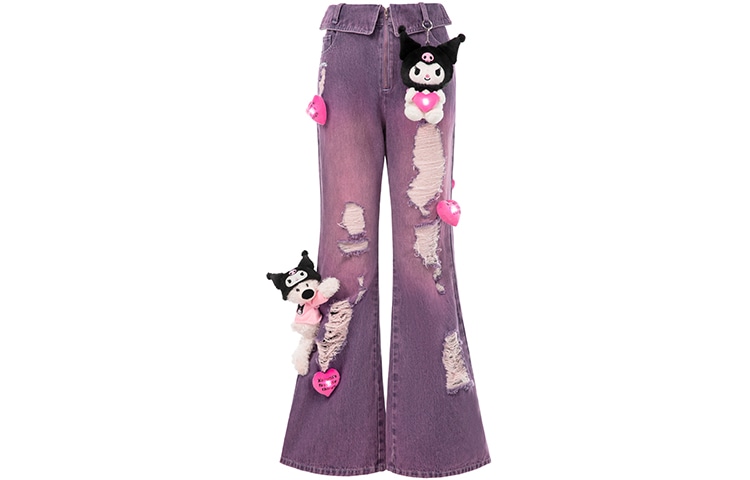 13 DEMARZO x Sanrio Vintage Glow Bear Jeans Purple