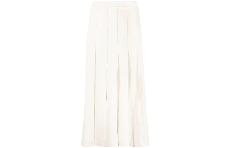 Y-3 21 High Waist Pleated Skirt White