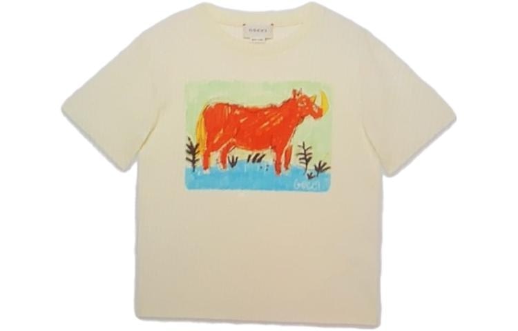 Футболка Gucci Kids Animal Print T-Shirt Yellow