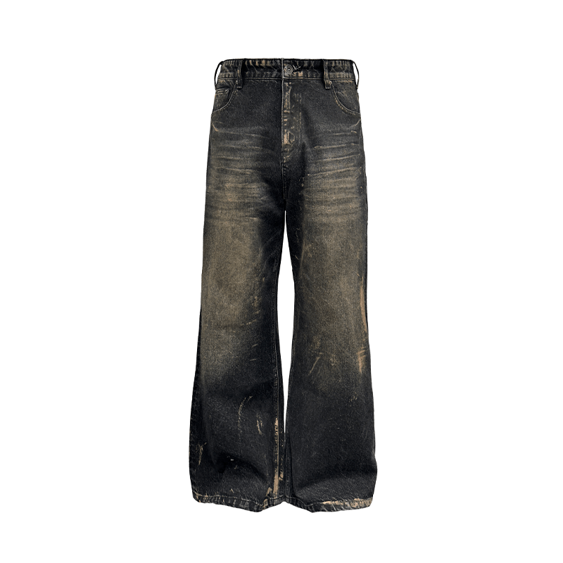 J CAESAR Studio Paint Wash Loose Straight Jeans