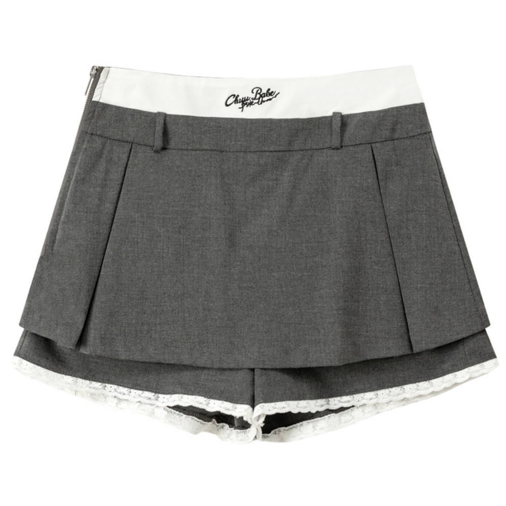 CHUU Lace Panel Skirt Shorts