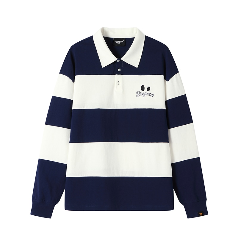 DANGEROUSPEOPLE Retro Striped Polo