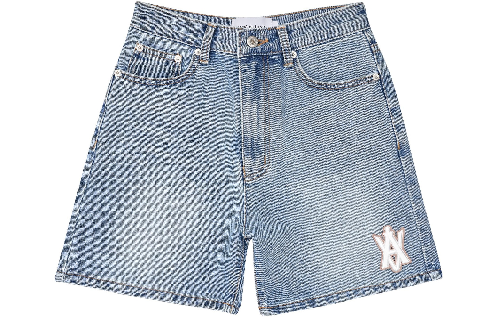 acme de la vieADLV A Logo Emblem Patch Denim Short Pants Blue
