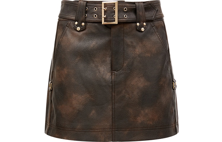 ONLY Washed PU Skirt