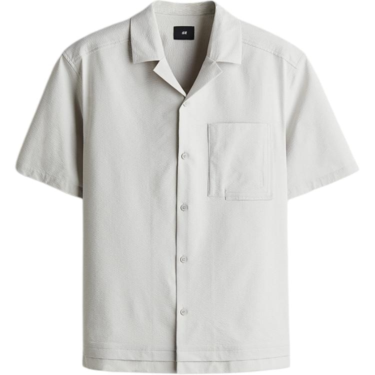 H&M Casual Loose Short Sleeve Shirt Gray