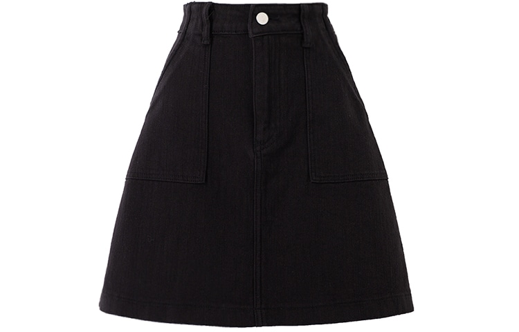 Shuen SOON FLOWER Denim Skirt Black