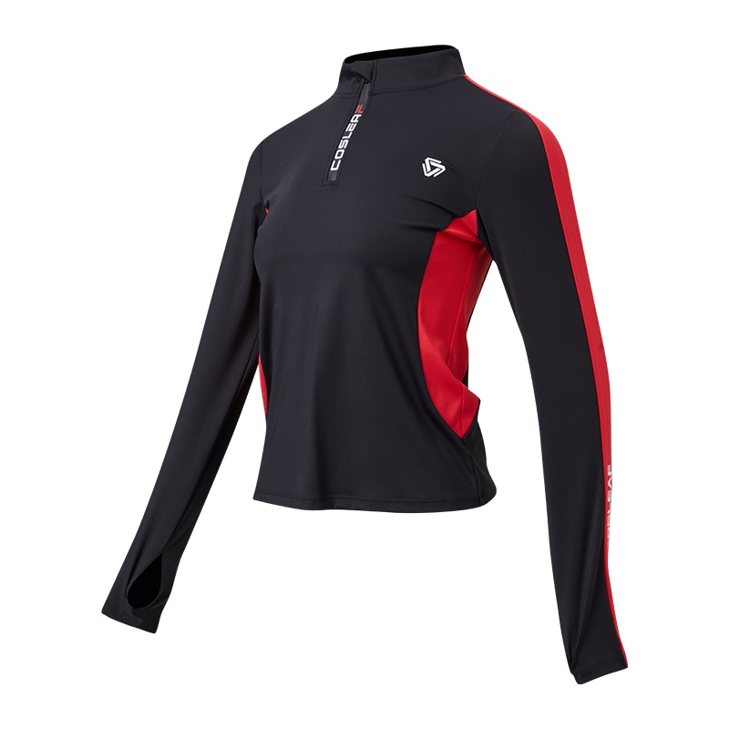 Cosleaf Colorblock Zip-Up Long Sleeve Tee — фото 4